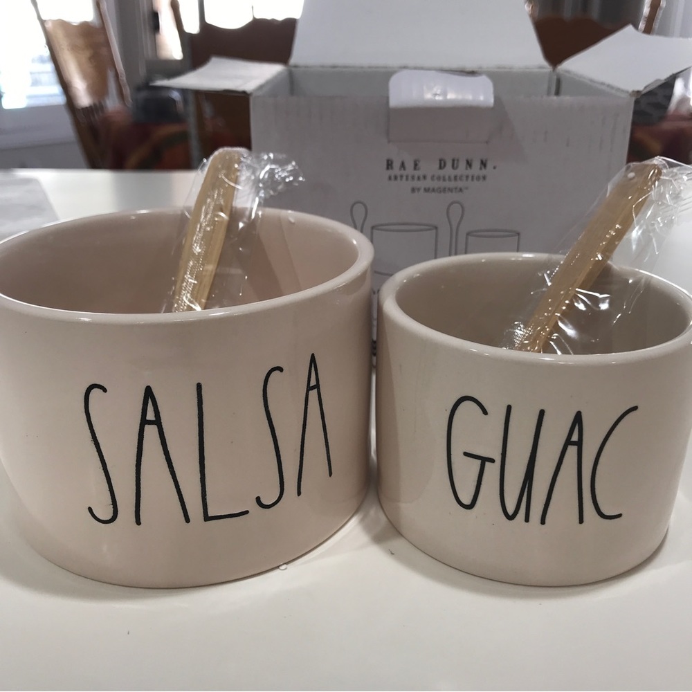 NWT Rae Dunn Guacamole and Salsa Bowl And Spoon Set